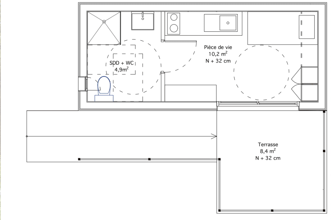 Module extension bois avec accès PMR